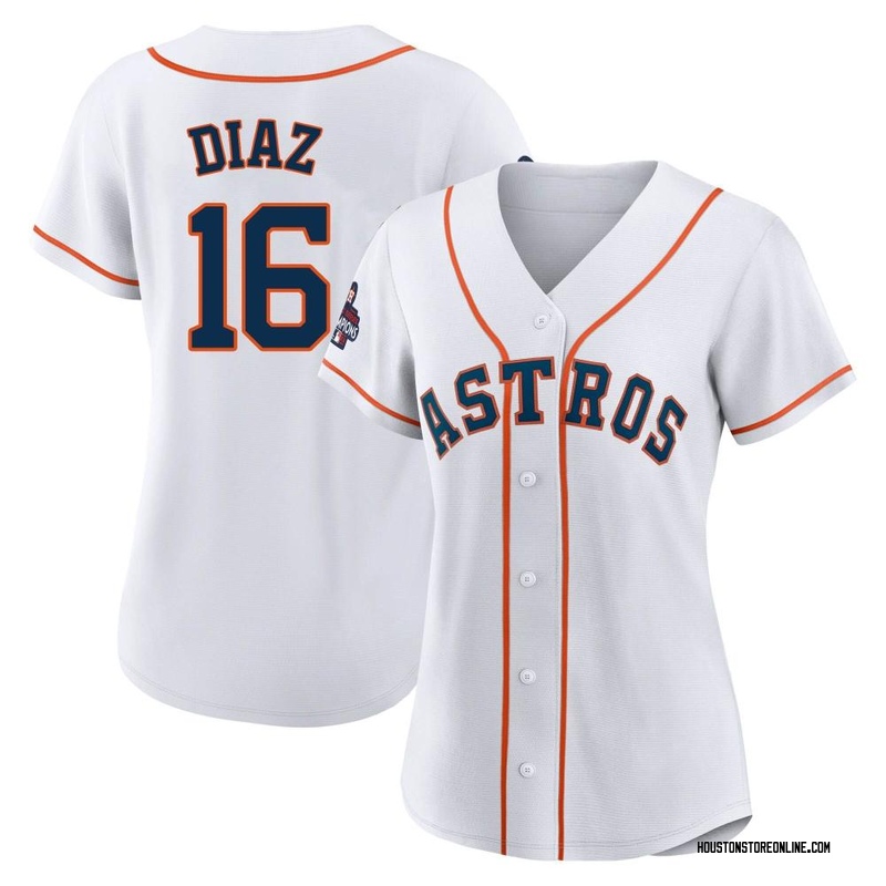 Men's Aledmys Diaz Houston Astros Replica White Home Cooperstown Collection  Team Jersey