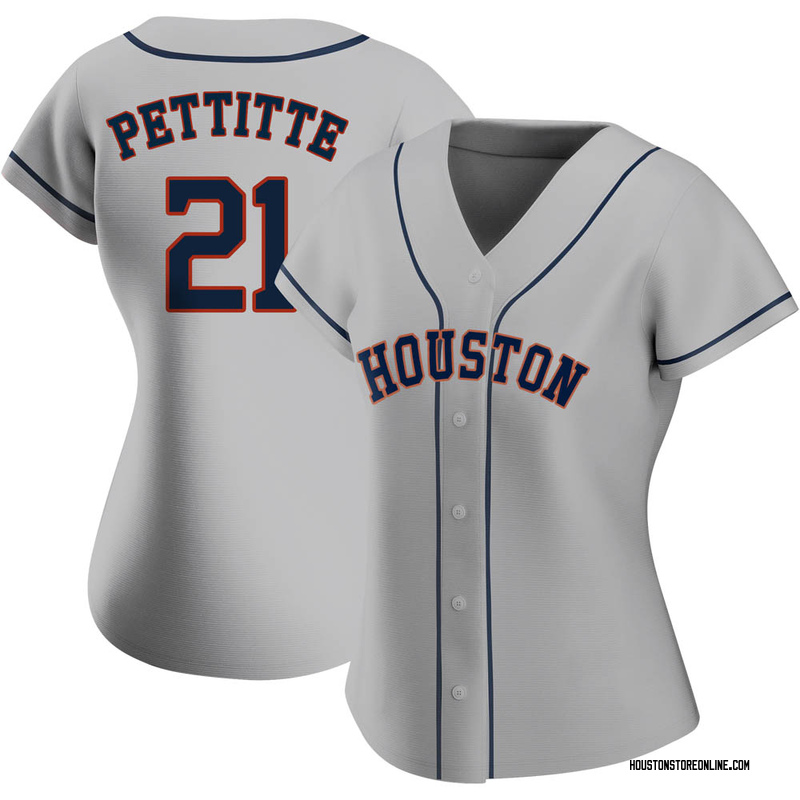 Men's Andy Pettitte Houston Astros Replica White Home Cooperstown  Collection Team Jersey