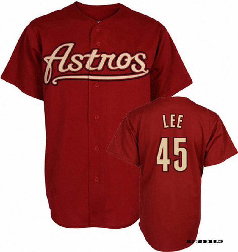 Carlos Lee Men's Houston Astros Throwback Jersey - Red Authentic