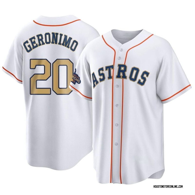 Men's Custom Houston Astros Replica White Home Cooperstown Collection Jersey
