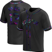 Christian Walker Men's Houston Astros Alternate Jersey - Black Holographic Replica