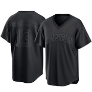 Christian Walker Men's Houston Astros Pitch Fashion Jersey - Black Replica