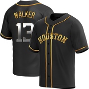 Christian Walker Youth Houston Astros Alternate Jersey - Black Golden Replica