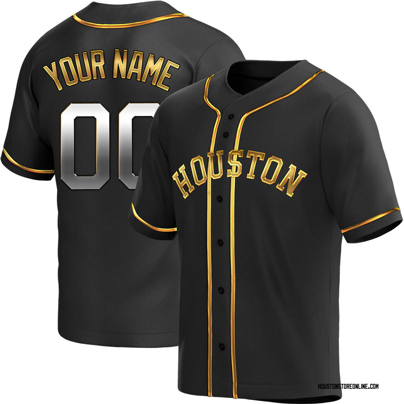 Houston Astros Custom Name Number Coolbase Baseball Jersey Black