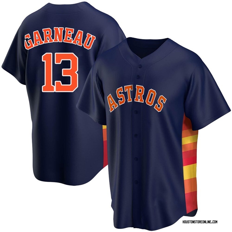 Men's Dustin Garneau Houston Astros Replica White Home Cooperstown  Collection Team Jersey