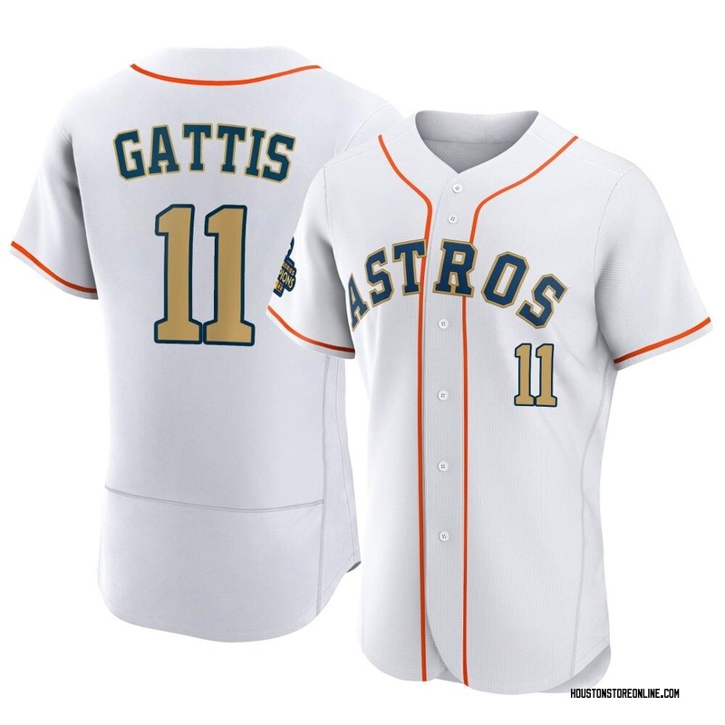 Men's Evan Gattis Houston Astros Authentic Orange Alternate Jersey