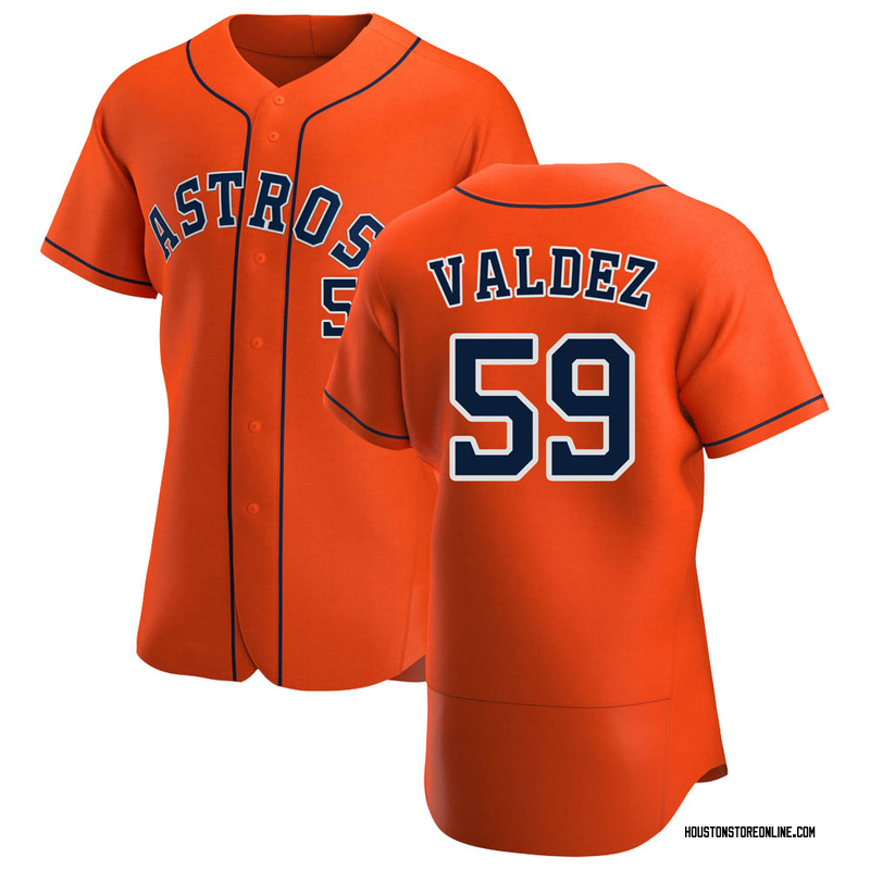 Houston Astros Jersey Adult XL Practice Valdez #59 Blue Orange Retro  Baseball
