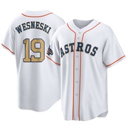 Hayden Wesneski Youth Houston Astros White 2023 Collection Jersey - Gold Replica