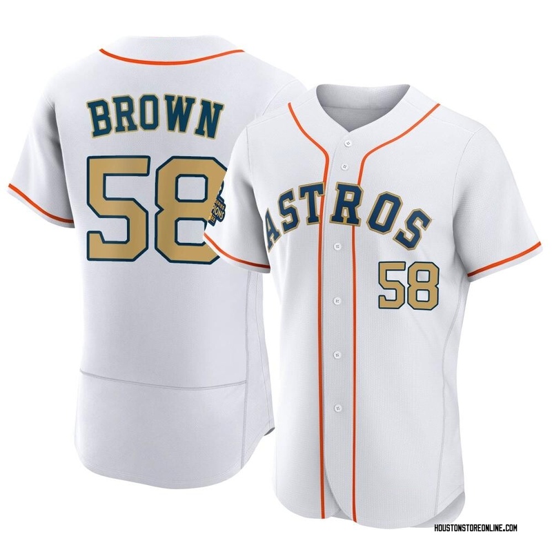 Hunter Brown #58 Houston Astros 2023 Season Navy AOP Baseball Shirt Fanmade