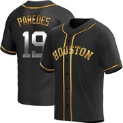 Isaac Paredes Men's Houston Astros Alternate Jersey - Black Golden Replica