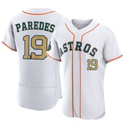 Isaac Paredes Men's Houston Astros White 2023 Collection Jersey - Gold Authentic