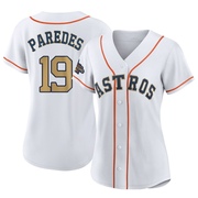 Isaac Paredes Women's Houston Astros White 2023 Collection Jersey - Gold Replica