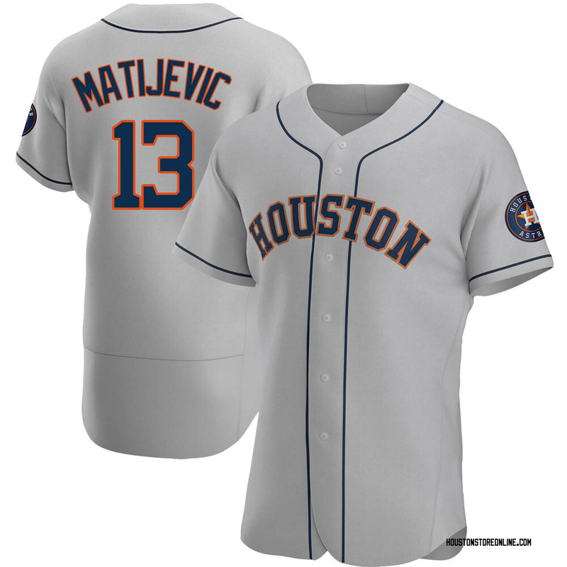 Men's J.J. Matijevic Houston Astros Replica White Home Cooperstown  Collection Team Jersey