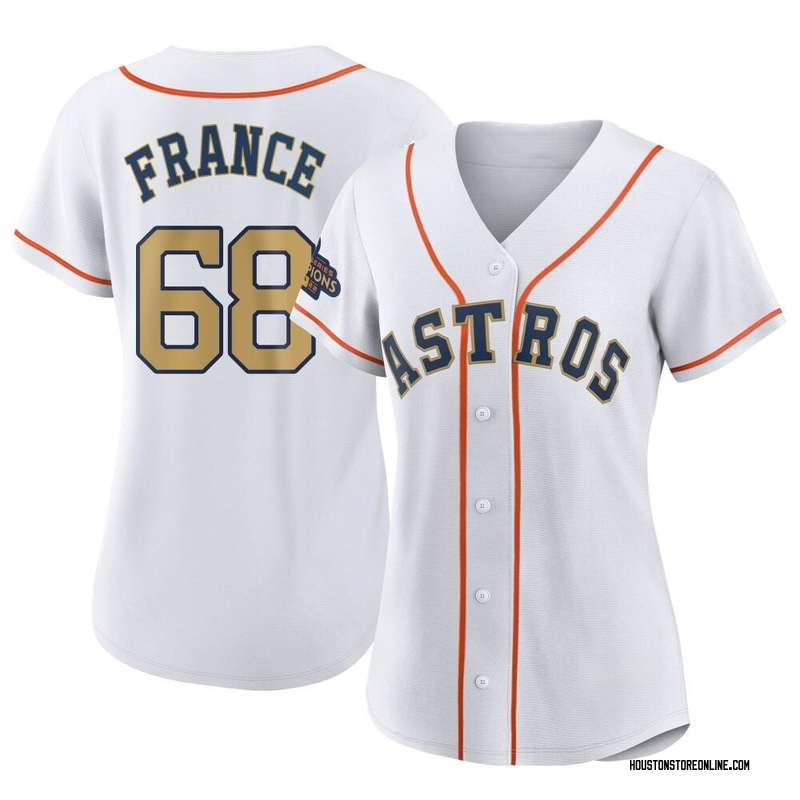 Men's Custom Houston Astros Replica White Home Cooperstown Collection Jersey