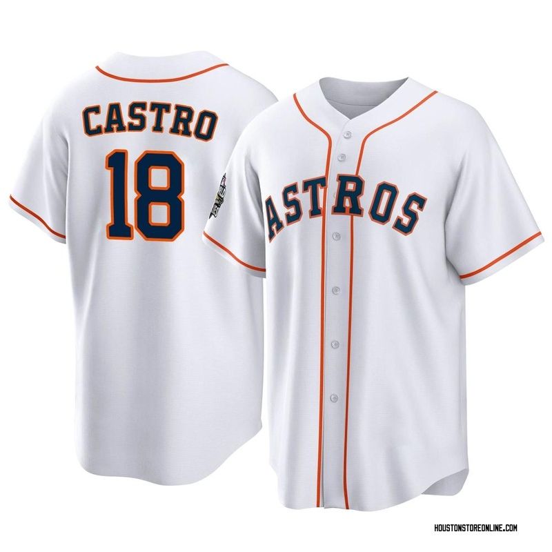 Men's Jason Castro Houston Astros Replica White Home Cooperstown