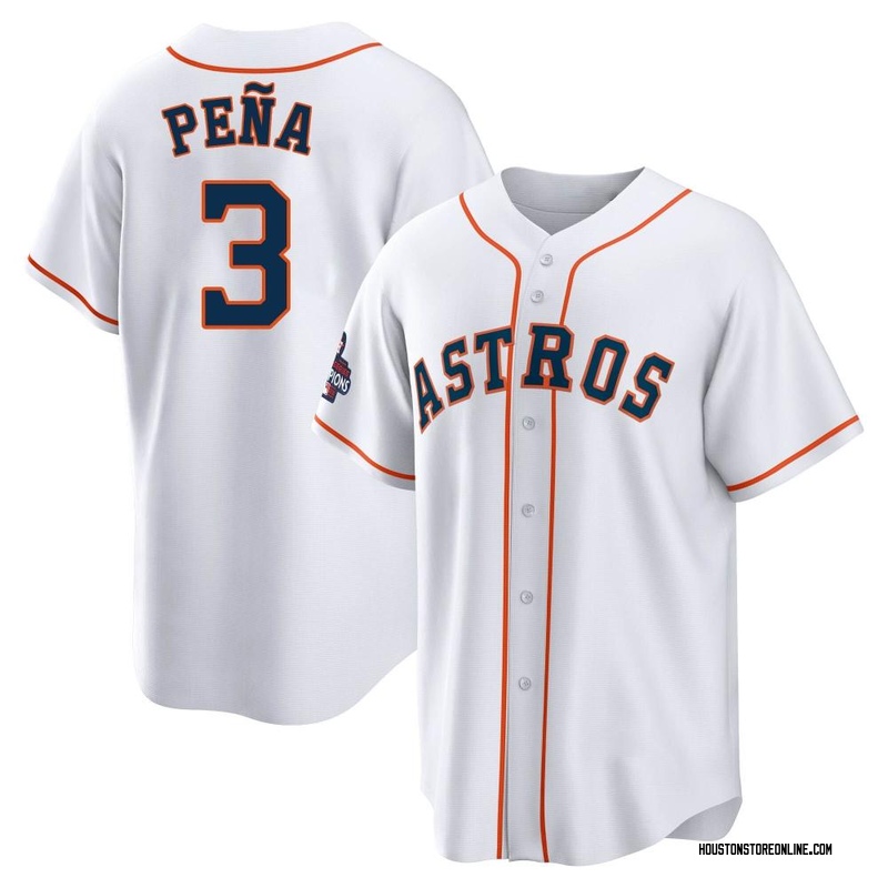 Youth Jeremy Pena Houston Astros Replica White Home Cooperstown Collection  Jersey