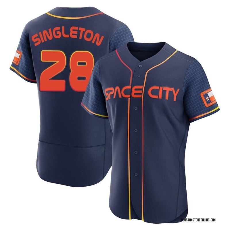 Jon Singleton No.28 Space City Team Astros Printed Baseball Jersey