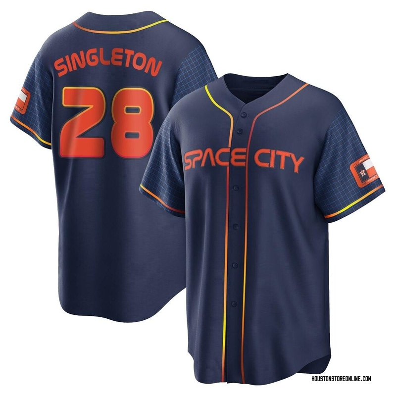 Jon Singleton No.28 Space City Team Astros Printed Baseball Jersey