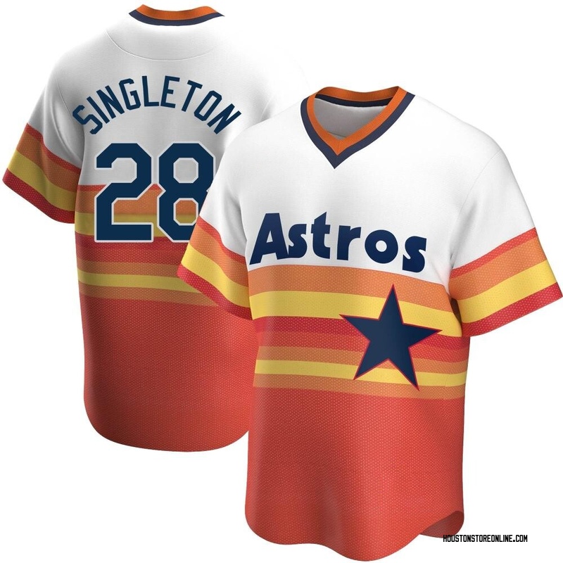 Jon Singleton No.28 Space City Team Astros Printed Baseball Jersey