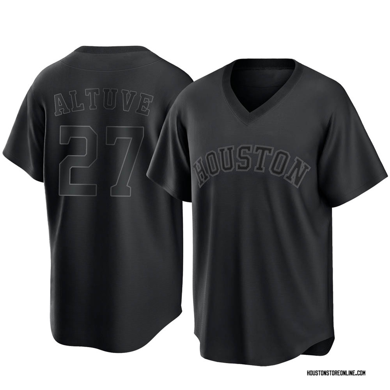 Jose Altuve Men's Houston Astros Pitch Fashion Jersey - Black Replica