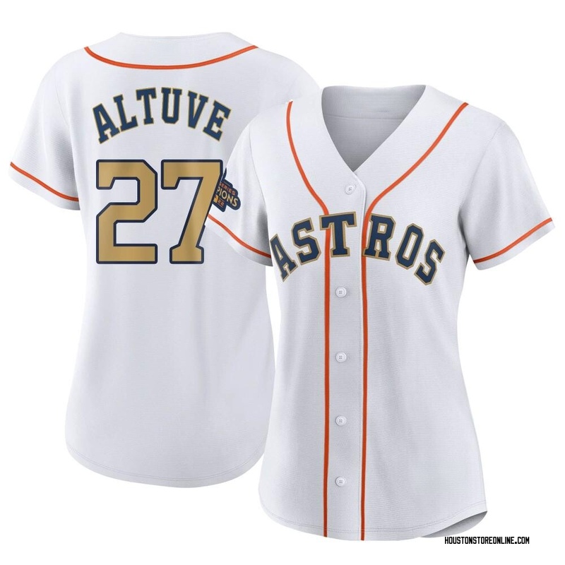 Women's Jose Altuve Houston Astros Authentic Gold White 2023