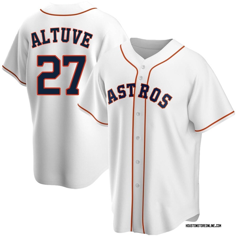 Jose Altuve #27 Houston Astros White KID Jersey Stitched YOUTH Medium  Replica