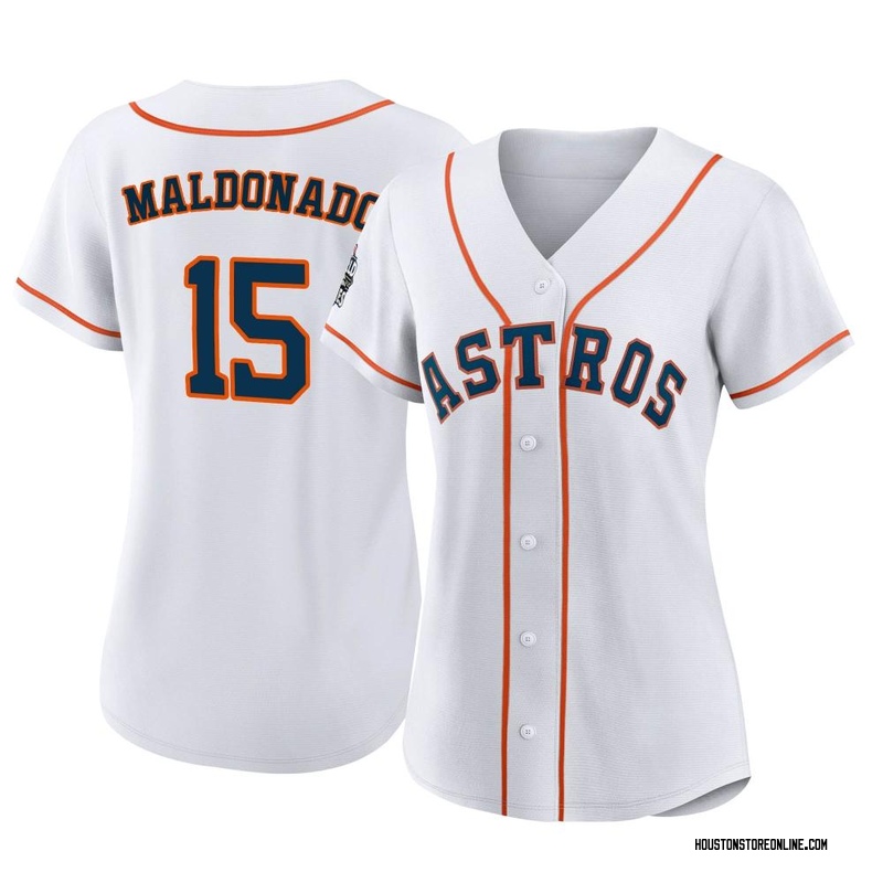 Men's Martin Maldonado Houston Astros Replica White Home Cooperstown  Collection Jersey