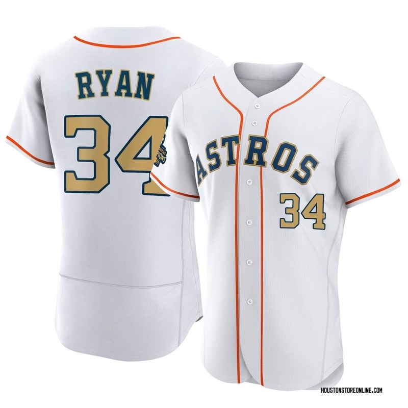 Nolan Ryan Men's Houston Astros White 2023 Collection Jersey - Gold  Authentic