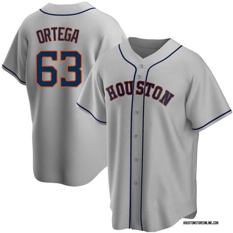 Oliver Ortega Men's Houston Astros Road Jersey - Gray Replica