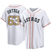 Oliver Ortega Men's Houston Astros White 2023 Collection Jersey - Gold Replica