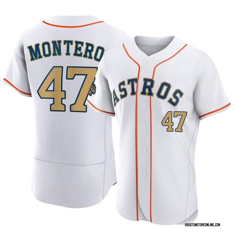 Rafael Montero Houston Astros Women's Navy Backer Slim Fit Long Sleeve T- Shirt 