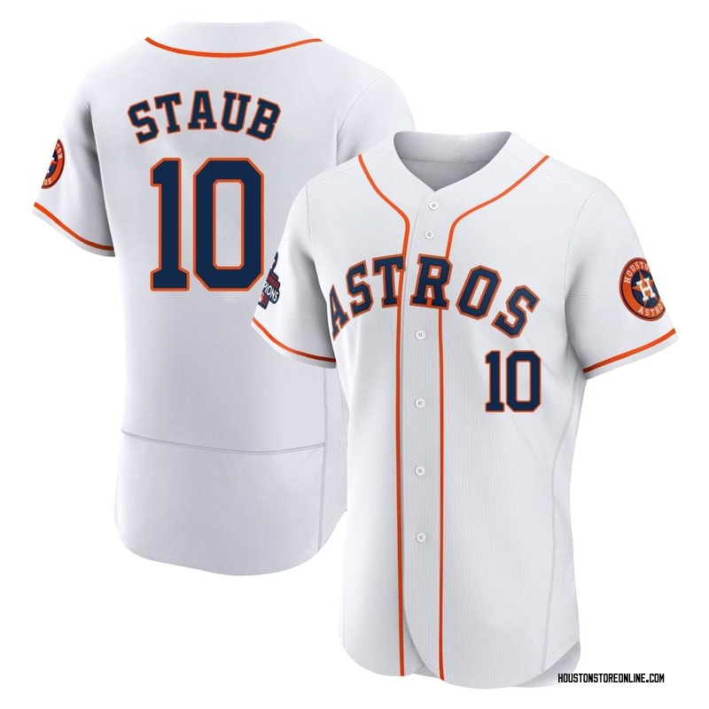 Men's Rusty Staub Houston Astros Replica White Home Cooperstown Collection  Jersey