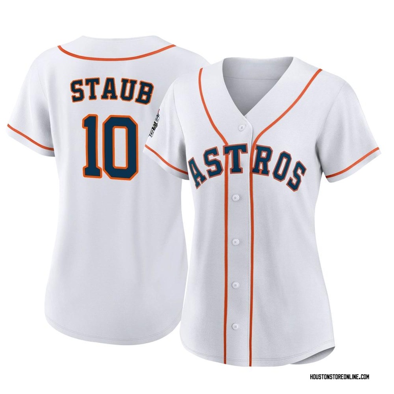 Men's Rusty Staub Houston Astros Replica White Home Cooperstown Collection  Team Jersey